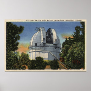 Póster Vista do observatório e do telescópio