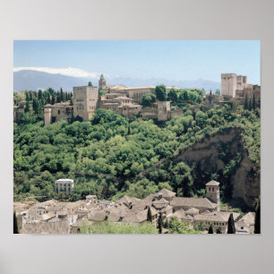Póster Vista do palácio do Alhambra