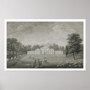 Póster Vista do palácio em Kew do gramado, gravada