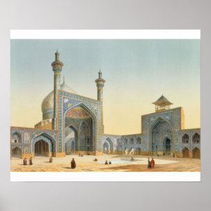 Póster Vista do pátio do Mesdjid-i-Shah, Isfah