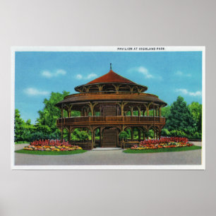 Póster Vista do pavilhão de Highland Park