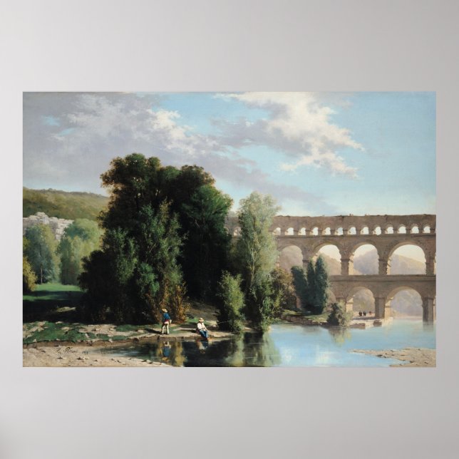 Póster Vista do Pont du Gard, 1859 (Frente)