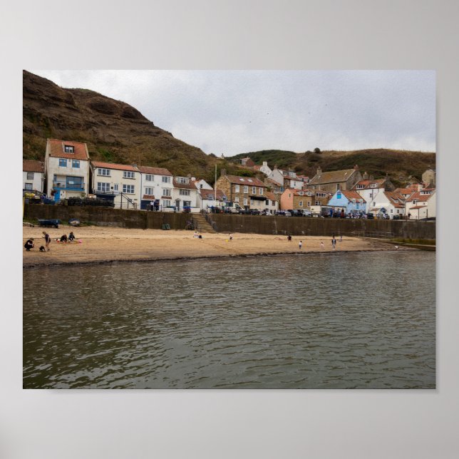 Poster Vista do Porto da Aldeia de Staithes (Frente)