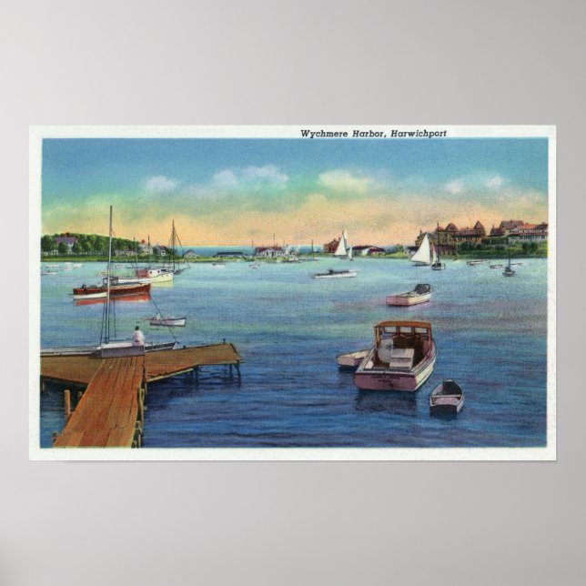 Poster Vista do porto de Harwichport Wychmere Harbor (Frente)