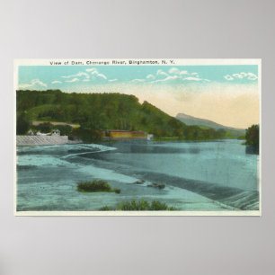 Póster Vista do rio e da represa de Chenango