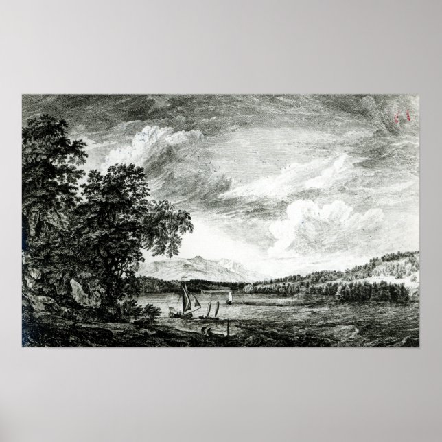 Póster Vista do rio Hudson de Pakepsey (Frente)
