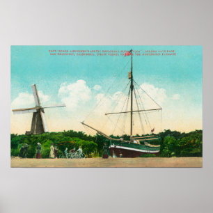 Póster Vista do Sloop ártico de Amundsen