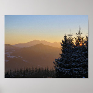 Póster Vista do sol das montanhas Tatras