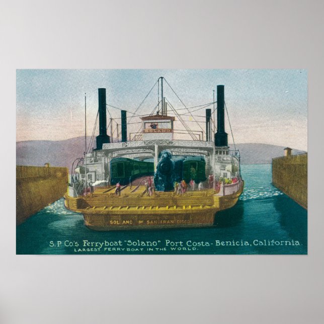Poster Vista do SP Ferry Boat Solano em Dock (Frente)
