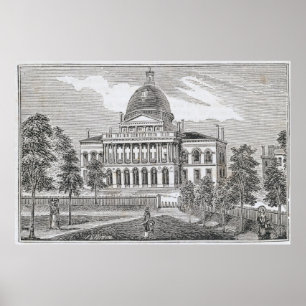 Póster Vista do sul da casa do estado em Boston