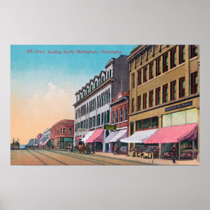 Poster Vista do sul dos alces StreetBellingham, WA