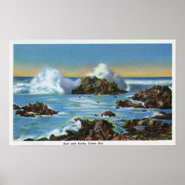 Poster Vista do Surf ao longo da rocha (Frente)