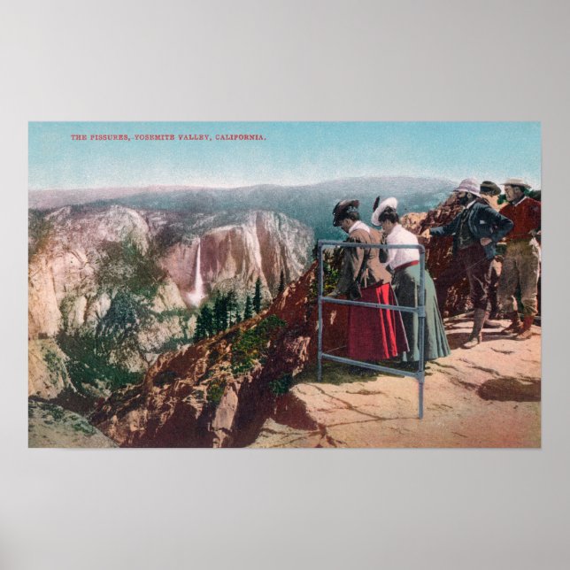 Póster Vista do Vale Fissures e Yosemite (Frente)