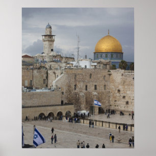 Poster Vista do Western Wall Plaza, tarde