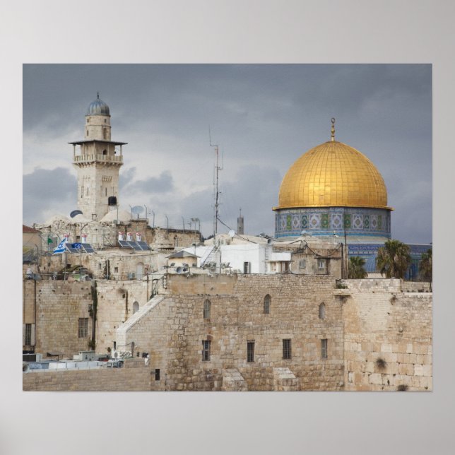 Poster Vista do Western Wall Plaza, tarde (Frente)
