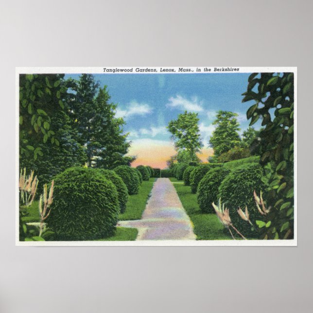 Póster Vista dos Jardins de Tanglewood nº 2 (Frente)