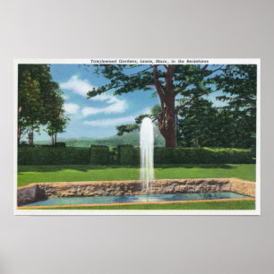 Poster Vista dos jardins e da fonte de Tanglewood
