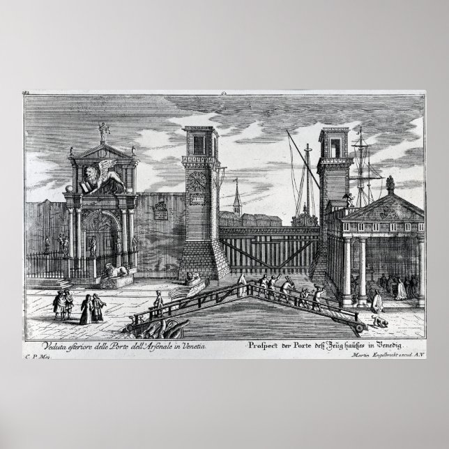 Póster Vista dos portões à entrada de Arsenal (Frente)