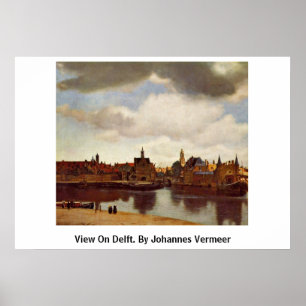 Póster Vista em Delft. Por Johannes Vermeer