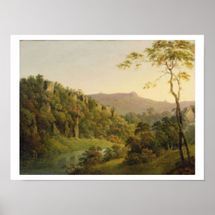 Poster Vista em Matlock Dale, olhando para a rocha preta