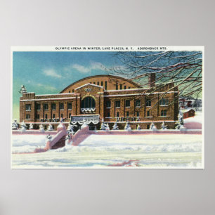 Póster Vista exterior da arena olímpica no inverno