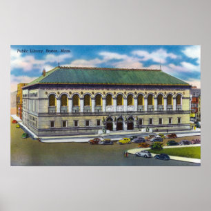 Póster Vista exterior da biblioteca pública