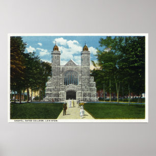 Póster Vista exterior da capela da faculdade dos Bates