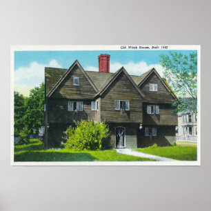Póster Vista exterior da casa velha da bruxa