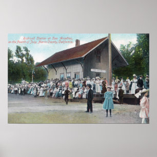 Póster Vista Exterior da Estação Ferroviária em 4 de