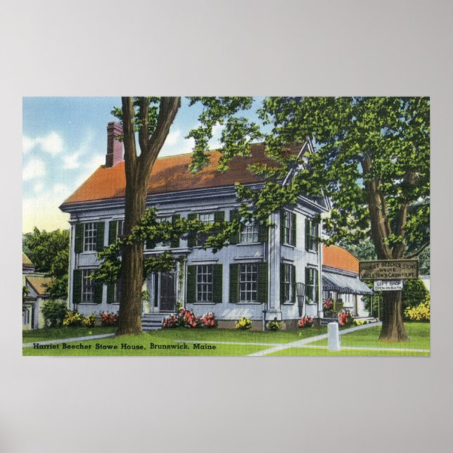 Poster Vista Exterior da Harriet Beecher Stowe House (Frente)
