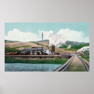 Poster Vista exterior da madeira serrada Co de George