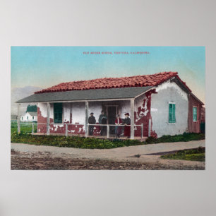 Poster Vista exterior de um Adobe velho HomeVentura, CA