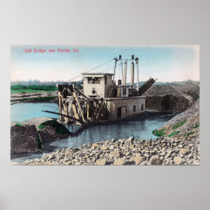 Póster Vista exterior de um DredgerOroville Dourado, CA