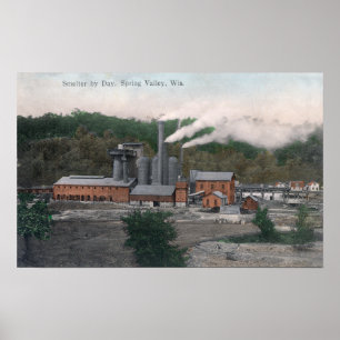 Poster Vista exterior de uma planta de Smelting
