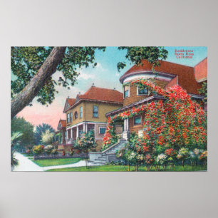 Póster Vista exterior de uma residência típica