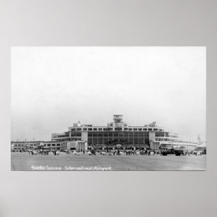 Póster Vista exterior do aeroporto internacional de