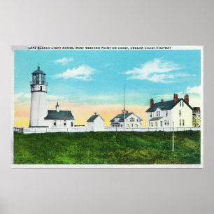 Póster Vista exterior do cabo Blanco LighthouseCoast