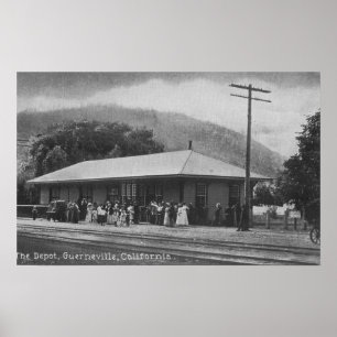 Póster Vista exterior do depósito de trem