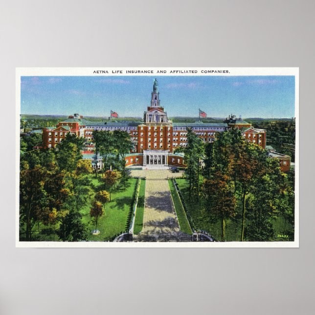 Poster Vista Exterior do Edifício Aetna Life Insurance (Frente)