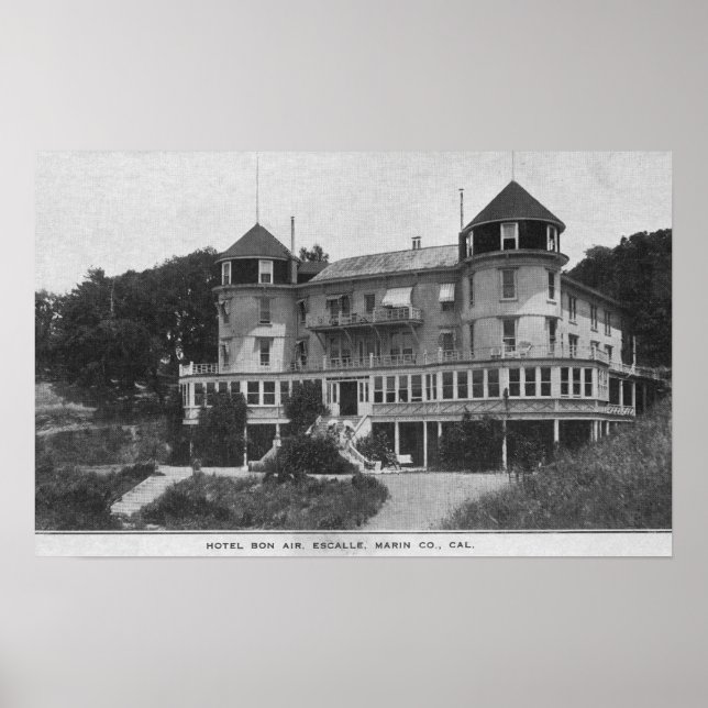 Poster Vista Exterior do Hotel Bon Air em Escalle (Frente)