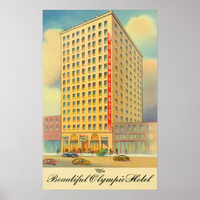 Póster Vista Exterior do Hotel de Olimpiadas (Frente)