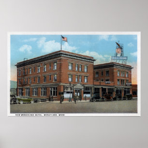 Póster Vista exterior do hotel novo de Wenatchee