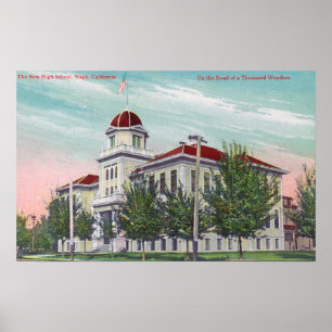 Póster Vista exterior do SchoolNapa alto novo, CA