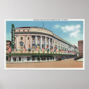 Póster Vista exterior do teatro de Eastman & da escola de