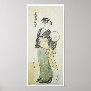Póster Vista frontal de Ohisa, Utamaro, 1792