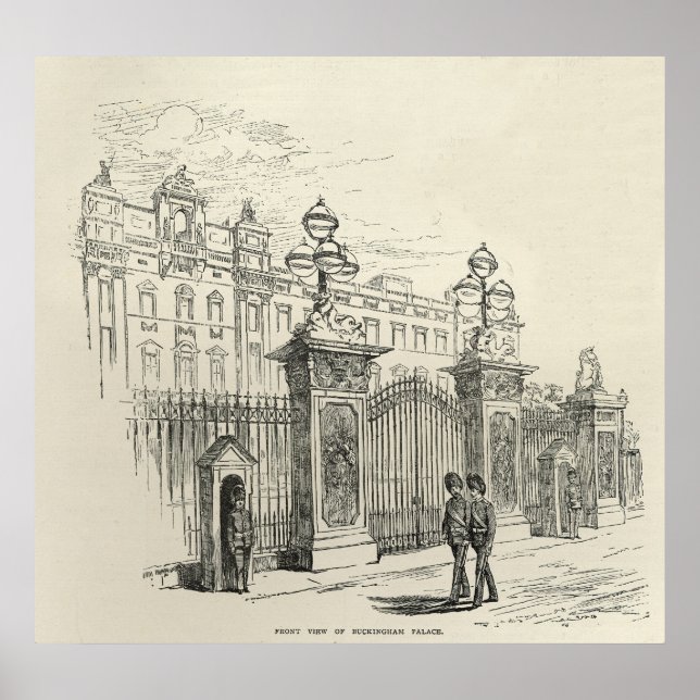 Póster Vista frontal do Palácio de Buckingham (Frente)
