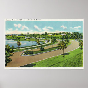 Póster Vista geral da avenida de Baxter, rota # 1