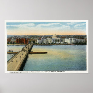 Póster Vista geral da ponte do MIT e do Harvard,