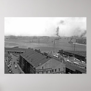 Póster Vista geral do porto de Boston