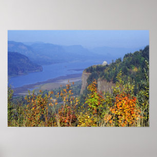 Póster Vista House, alta em Crown Point na foz